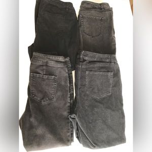 Lane Bryant Bundle of 4 Skinny Stretch Pants Curvy size 16 Casual Black & Gray